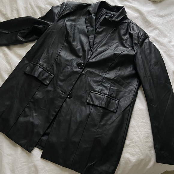 PLT Leather Blazer - Picture 1 of 2